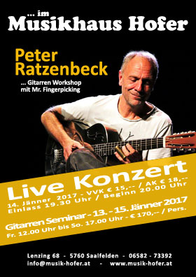 Peter Ratzenbeck Gitarren Workshop im Musikhaus Hofer